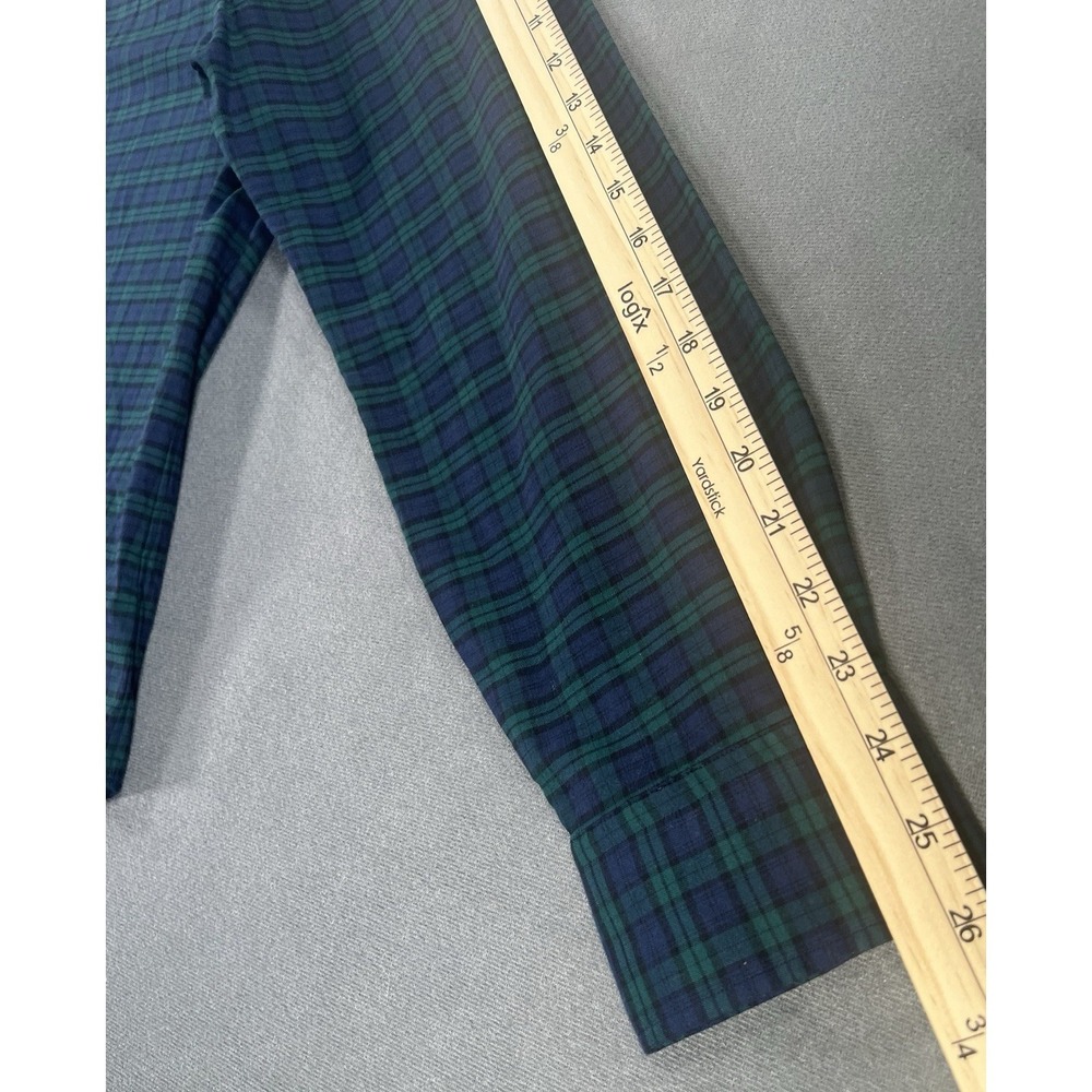 Polo Ralph Lauren Slim Fit Men's Medium Long Sleeve Button Up Green & Navy Plaid - Picture 8 of 8